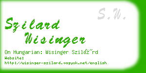 szilard wisinger business card